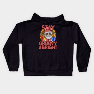 Stay Groovy and Bright - Groovy Christmas Kids Hoodie